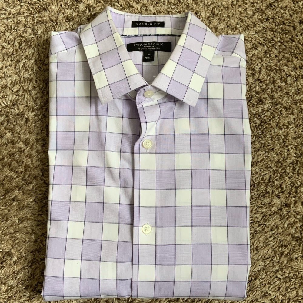 Banana Republic Camden Non-Iron Purple medium